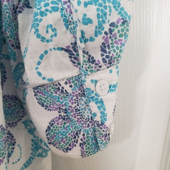Croft & Barrow Floral Shirt Cotton Lightweight Button Front Womens Plus Size 2X - Picture 8 of 11